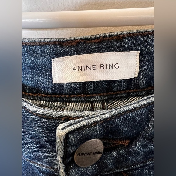 Anine Bing Button Fly Skinny Denim Jeans Medium Wash Size 26 - Picture 4 of 7